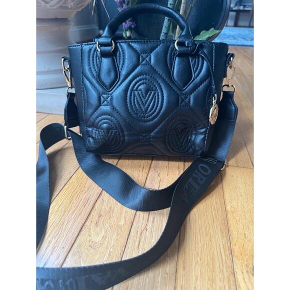 Valentino Orlandi Handbags - VALENTINO ORLANDI BLACK quilted VEGAN LEATHER BAG PURSE (PU500